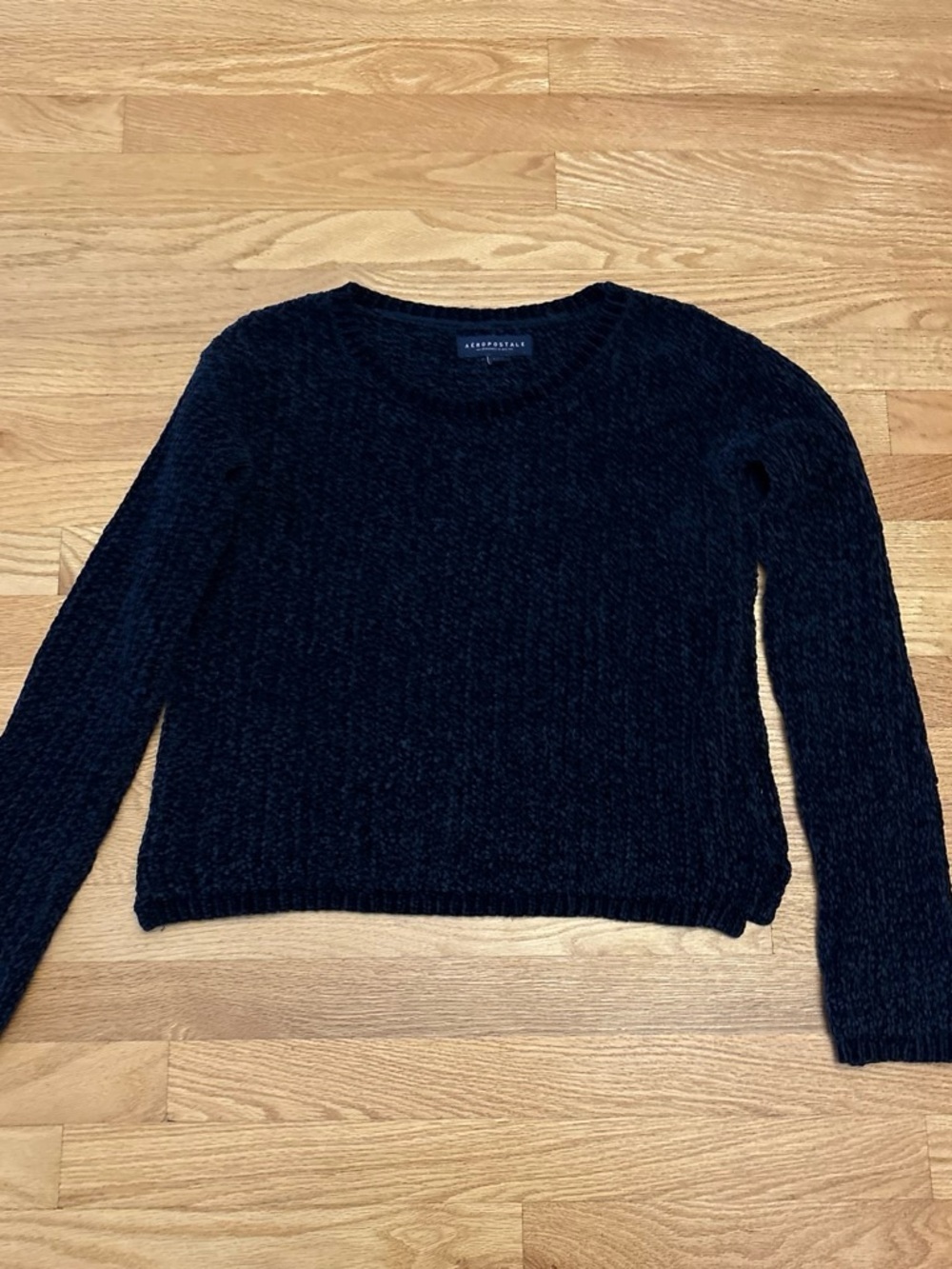 Aeropostale Navy Ribbed Crewneck Sweater